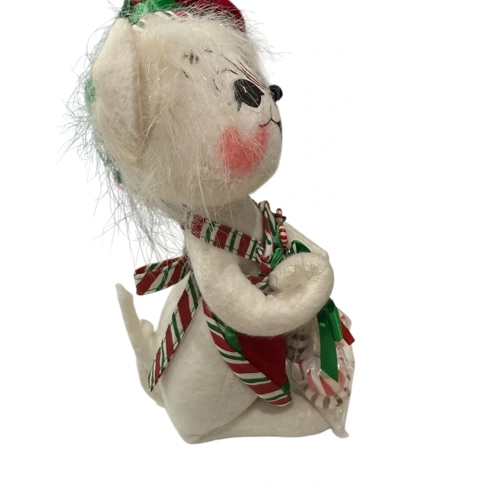 Annalee Red and Green Christmas Mouse Peppermint Candy 9 1/2  inches 2005